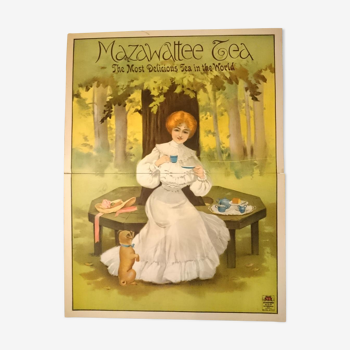 Affiche Mazawattee Tea Victorienne extra large de Stafford Printers Angleterre