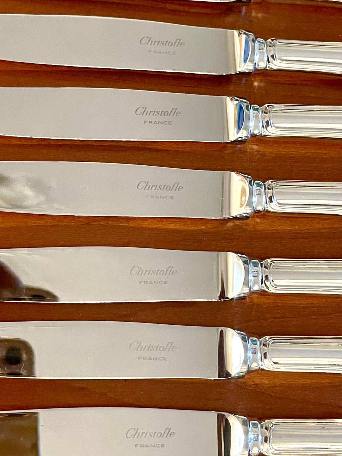 Christofle spatours 8 dessert knives 19.5 cm very good condition