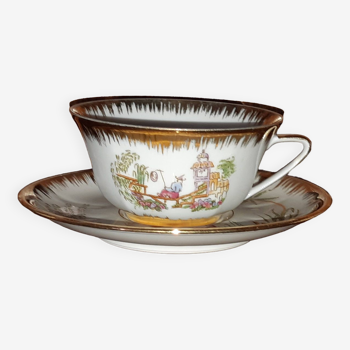 Tasse et soucoupe en porcelaine LA SEYNIE de Limoges