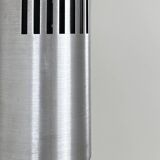 Set of 3 vintage brushed metal pendants, France, 1970.