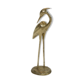 Hollywood Regency heron in golden brass 70s