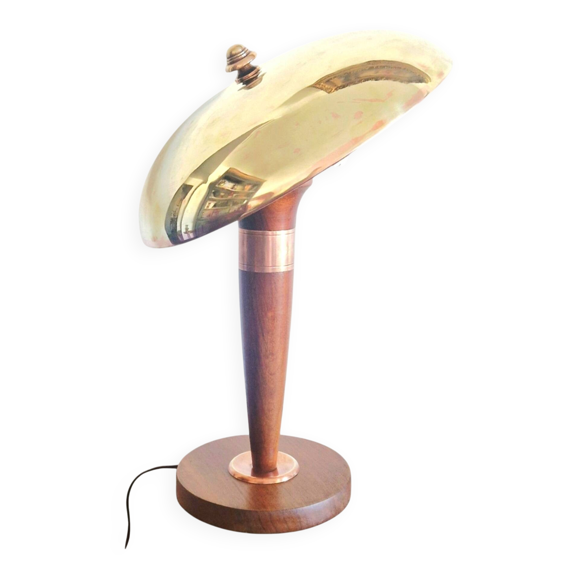 Lampe style Art Déco articulée - Bois et laiton - 1930