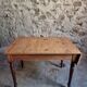 Table vintage française en pin avec rallonge latérale vers 1930, table de cuisine ou bureau