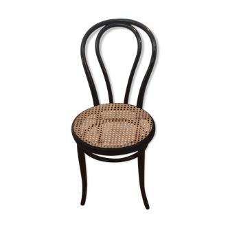 Thonet bistro chair in black wood and canning