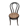 Chaise bistrot Thonet en bois noir et cannage