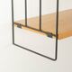 WHB wall shelf with ash wood shelves and black metal frame
