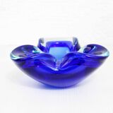 Blue Murano glass ashtray