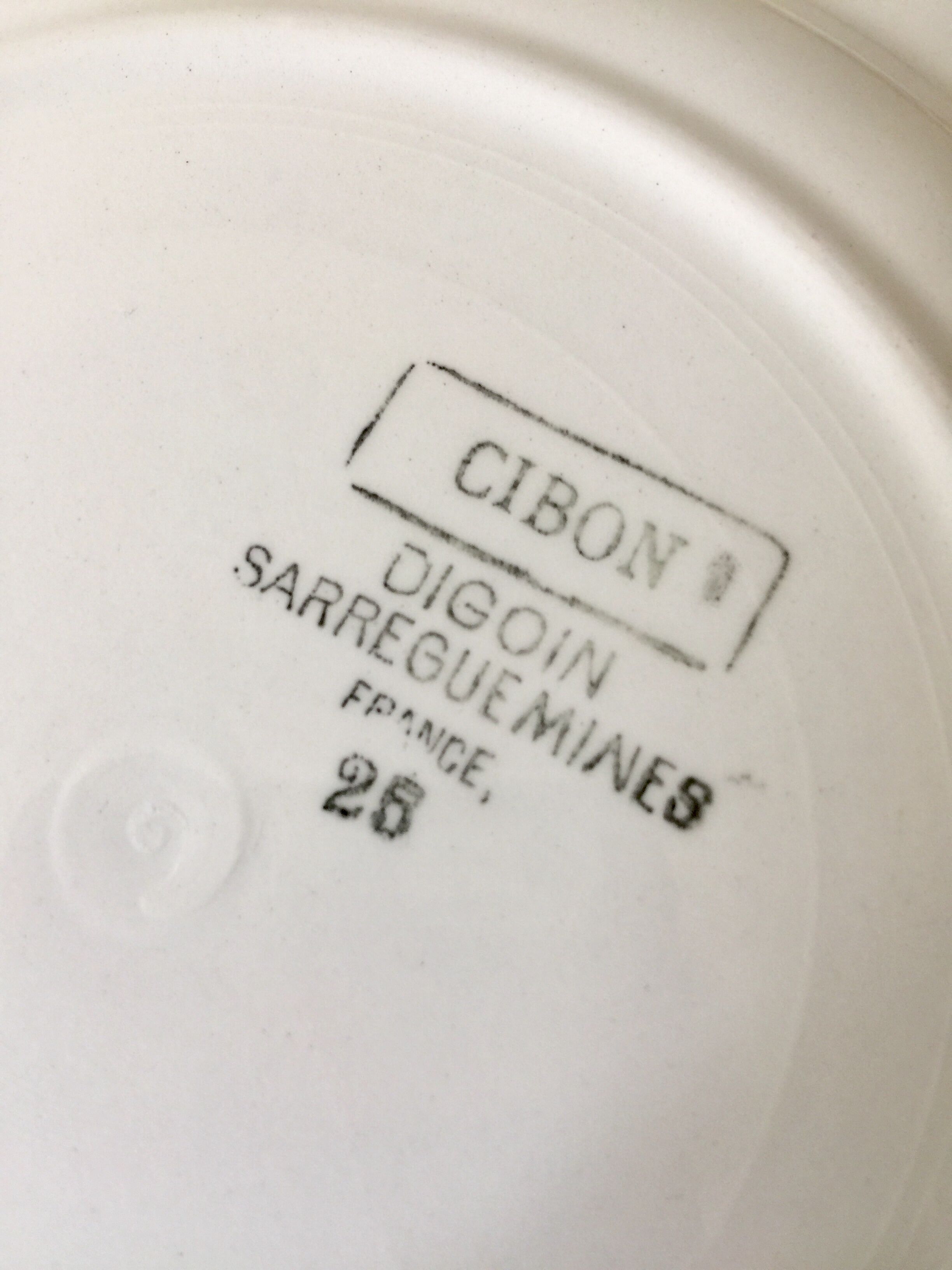 6 Digoin Sarreguemines Cibon dessert plates