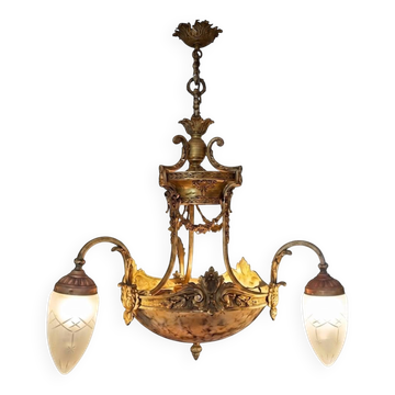 lustrous gold bronze and alabaster