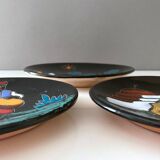 Collection of 3 wall plates 50's, ceramic plates, westgerman pottery