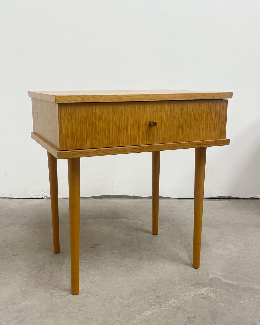 Vintage wooden bedside tables.