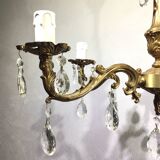 5-light chandelier in bronze and pendants