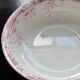 Antique Lunéville earthenware basin/salad bowl, Printanier pattern, red