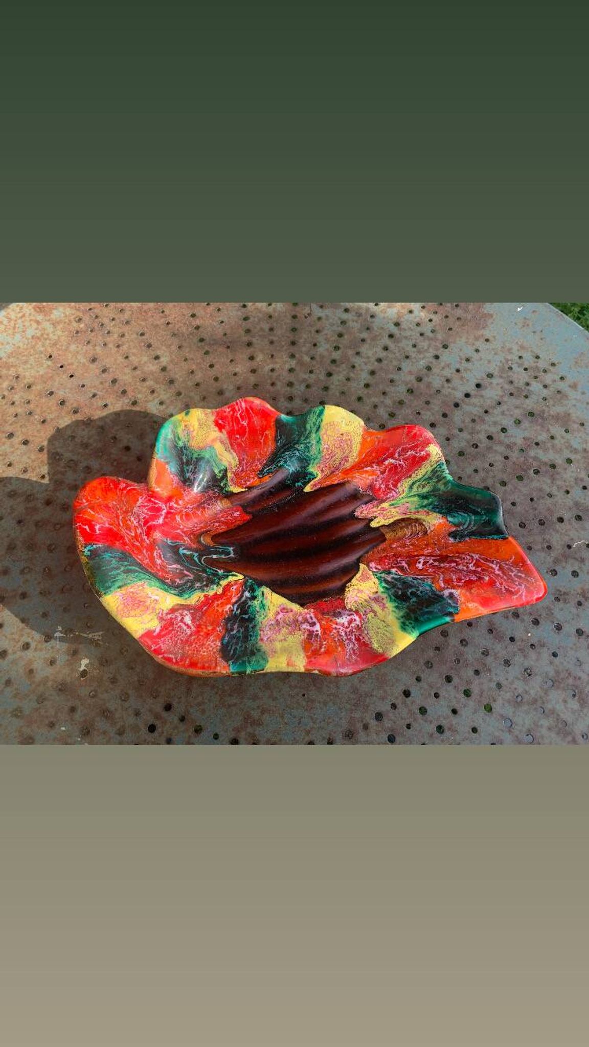 Fruit bowl in glazed ceramic stamped Vallauris, vintage 1960