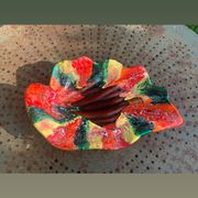 Fruit bowl in glazed ceramic stamped Vallauris, vintage 1960