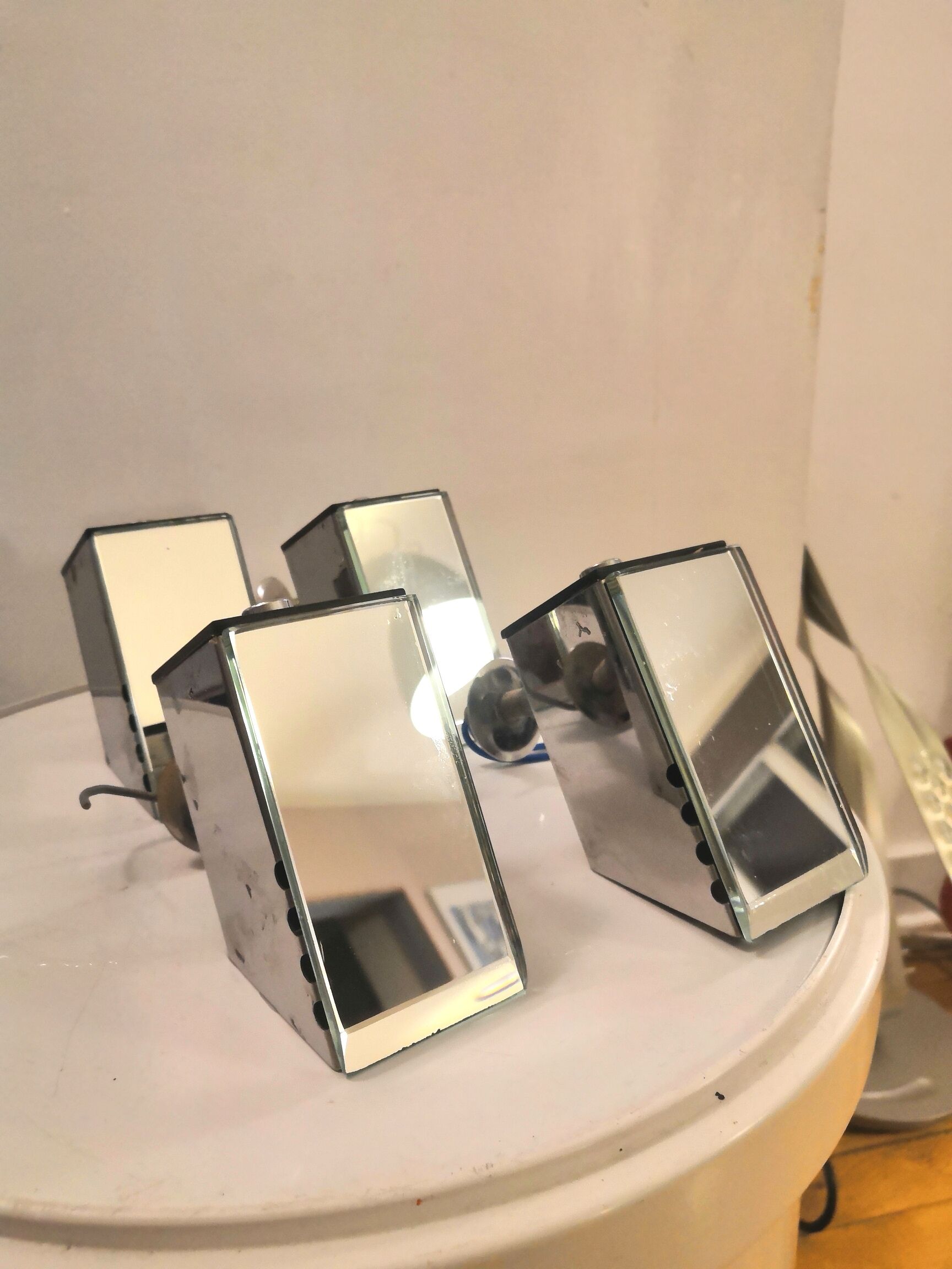 4 sconces spots and mirror of the 70s