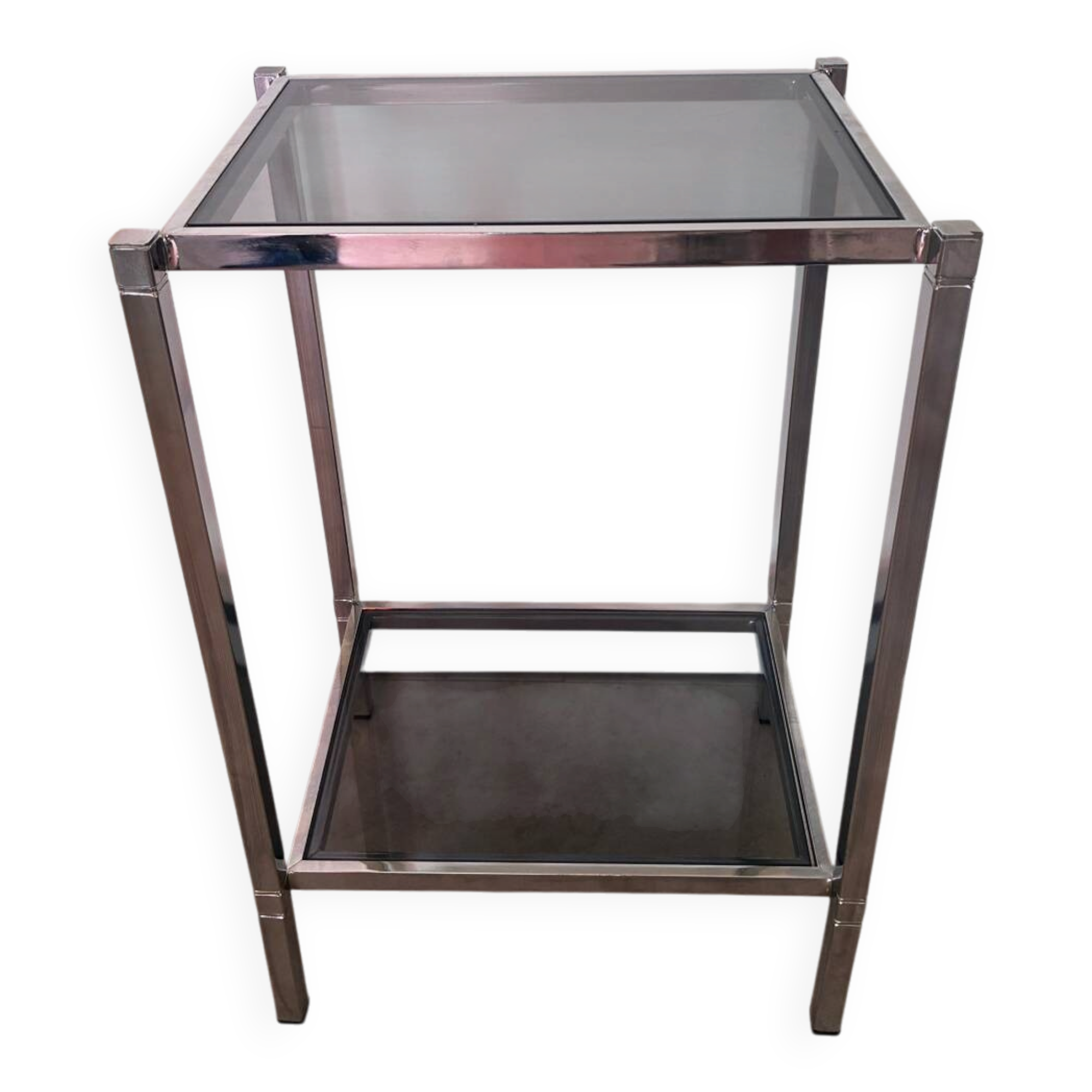 Table d’appoint 1970 chrome/verre