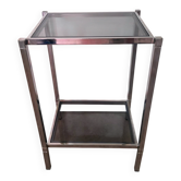 Table d’appoint 1970 chrome/verre