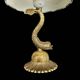 Small vintage lamp in brass & onyx – fish motif – 1950s/60s