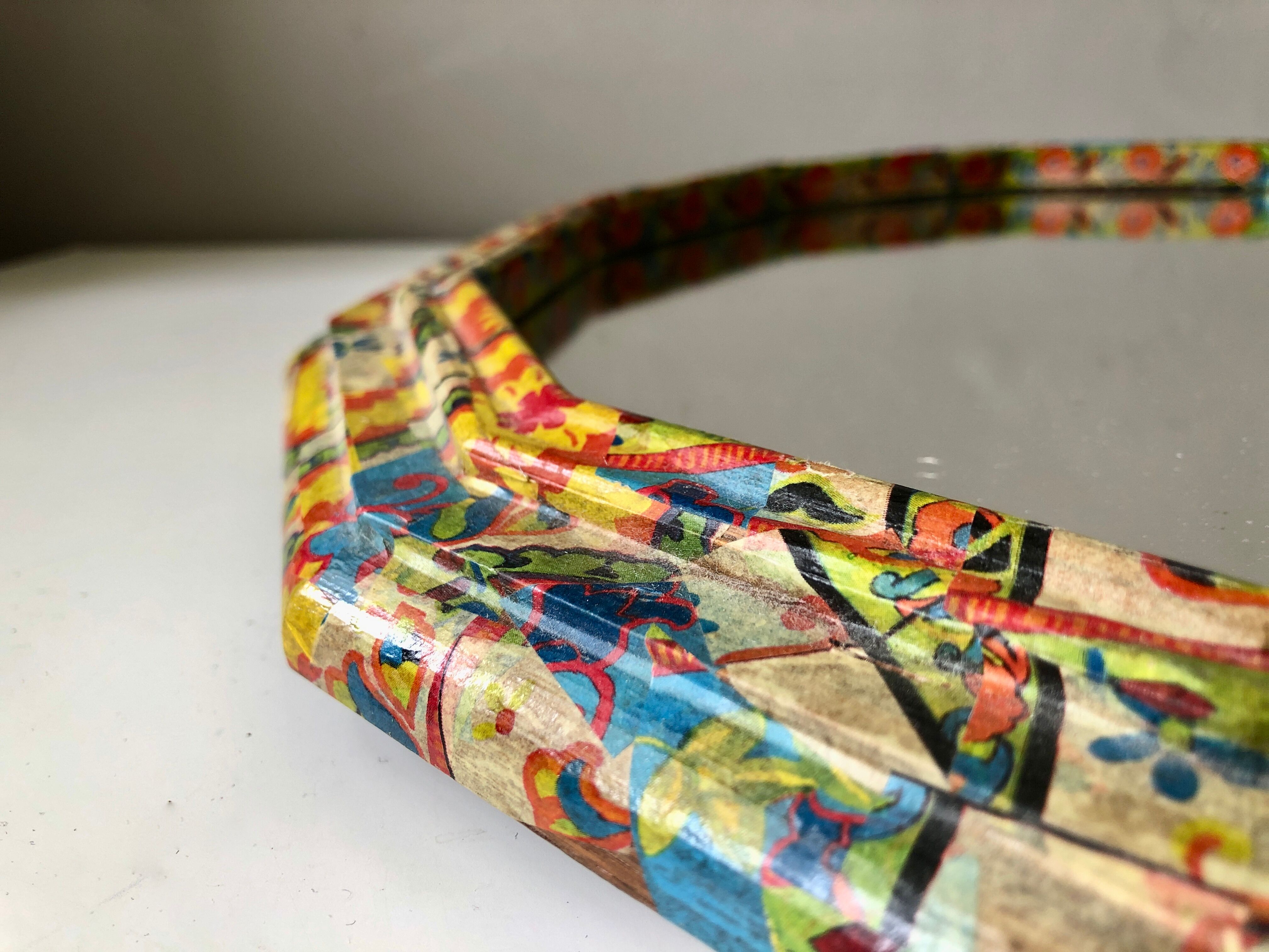 Vintage floral paper mirror