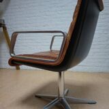 Cognac leather armchair by Delta 2000 for Wilkhahn, Germany, 1960s