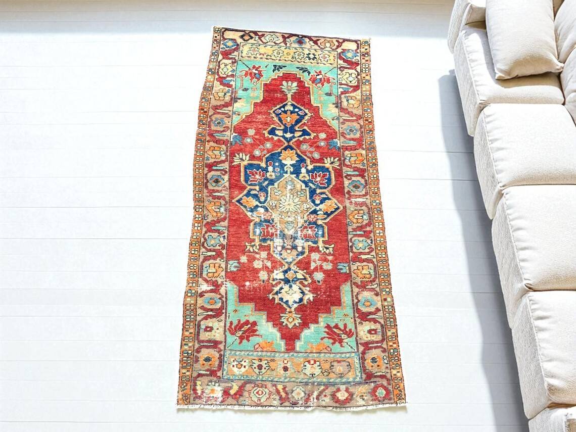 Small Handknotted Vintage Rug