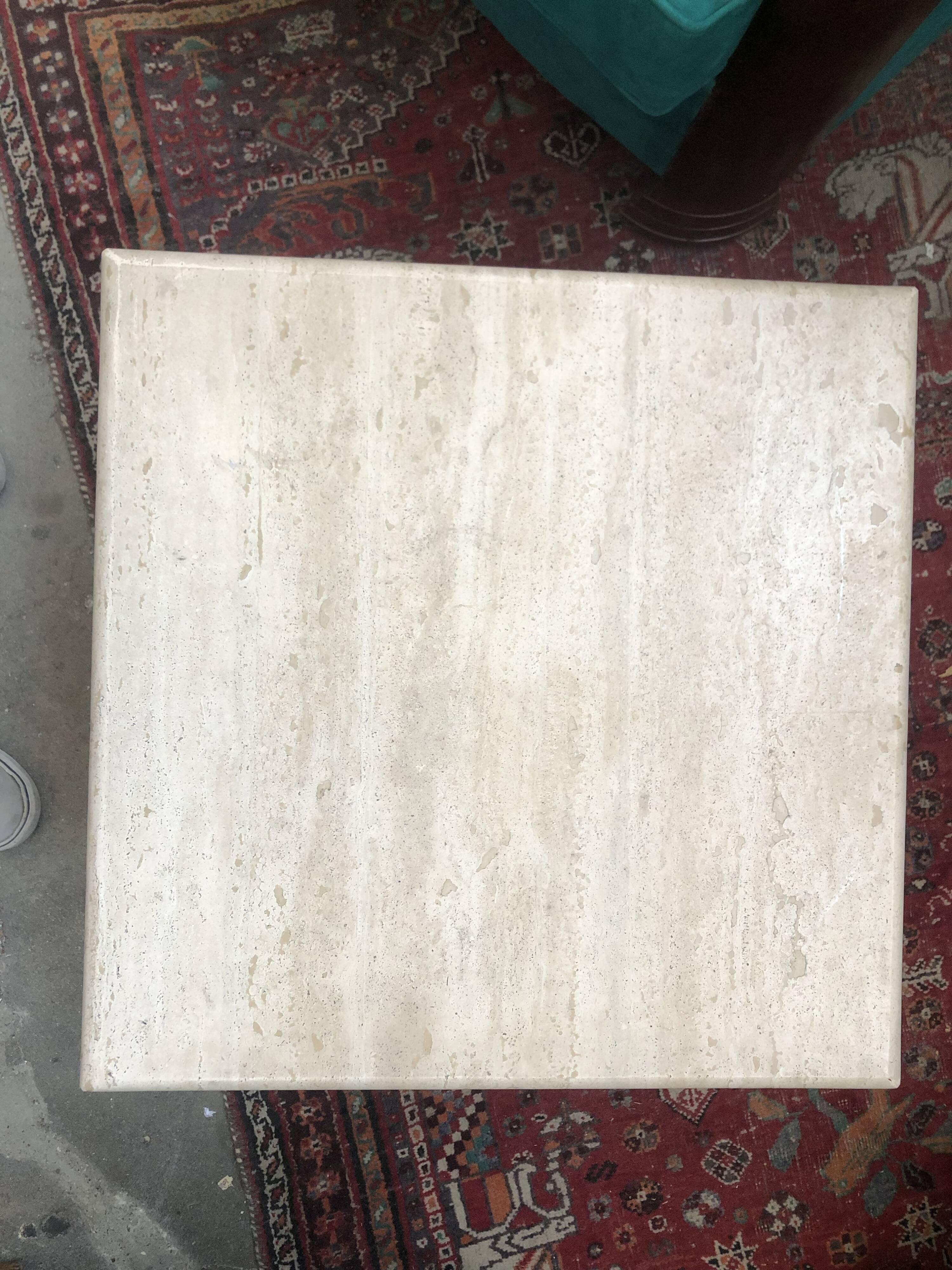 Vintage travertine bass table 1970