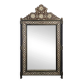 Miroir orientaliste avec incrustations d'os et cabochons de pierres dures