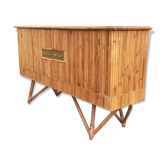 Buffet en rotin vintage 1950