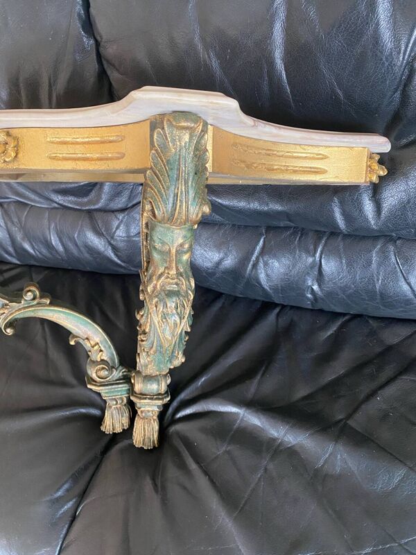 Très belle console marbre et bois doré