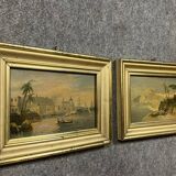 Cleto Capri: Two orientalist watercolors from the late 19th century