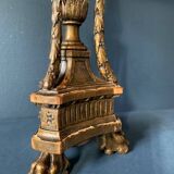 Antique lamp in gilded carved wood, tripod, Napoleon III, 19th century