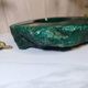 Vintage 70's Desk Set in Green Alabaster Malachite - 3 Pieces - Ita