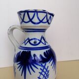 Pitcher glazed stoneware blue and white