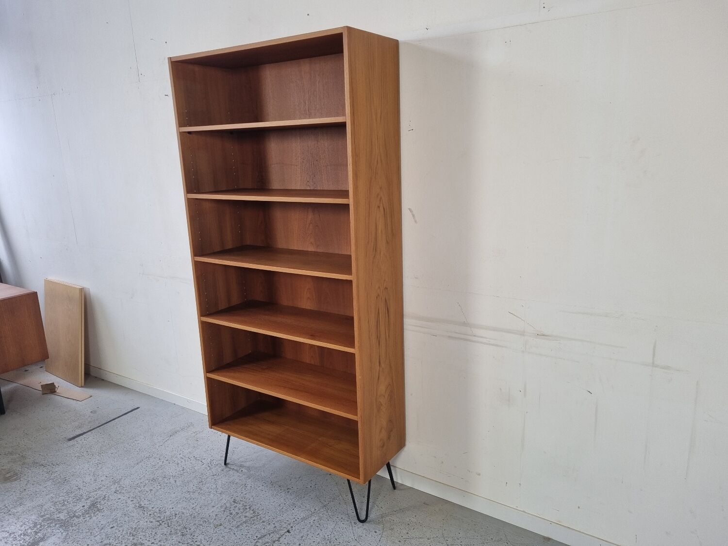 Scandinavian bookcase in teak and walnut, 60s
