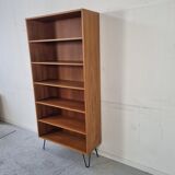 Scandinavian bookcase in teak and walnut, 60s