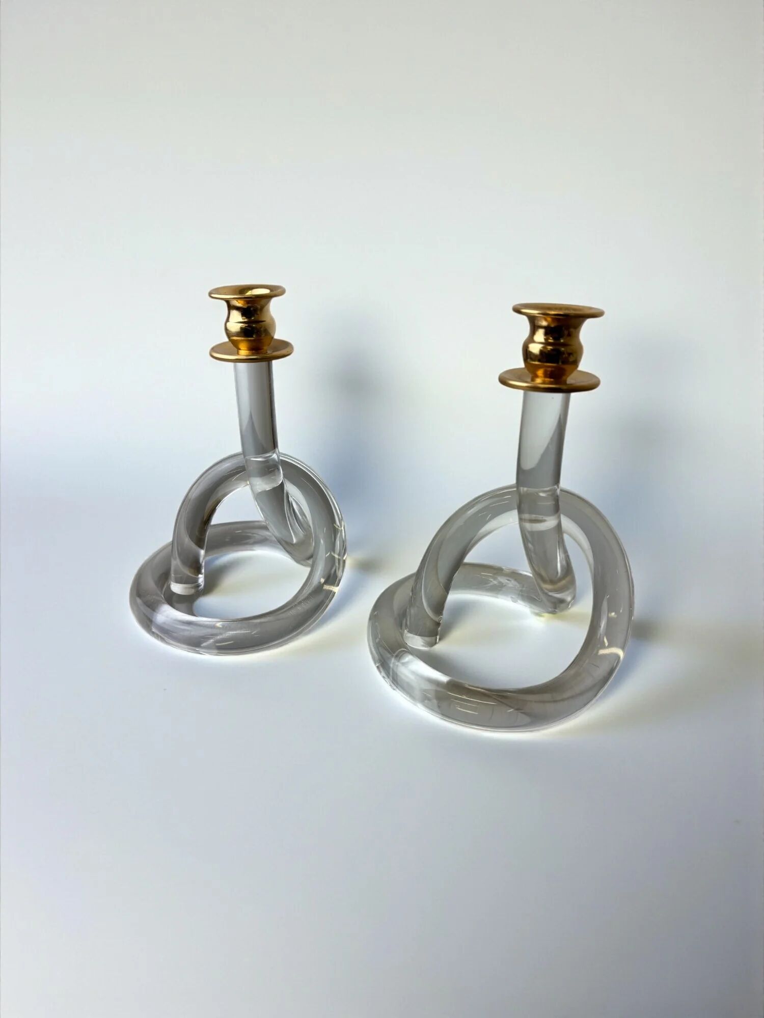 Pair of pretzel candlesticks by Dorothy Thorpe, c 1970s