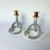 Pair of pretzel candlesticks by Dorothy Thorpe, c 1970s