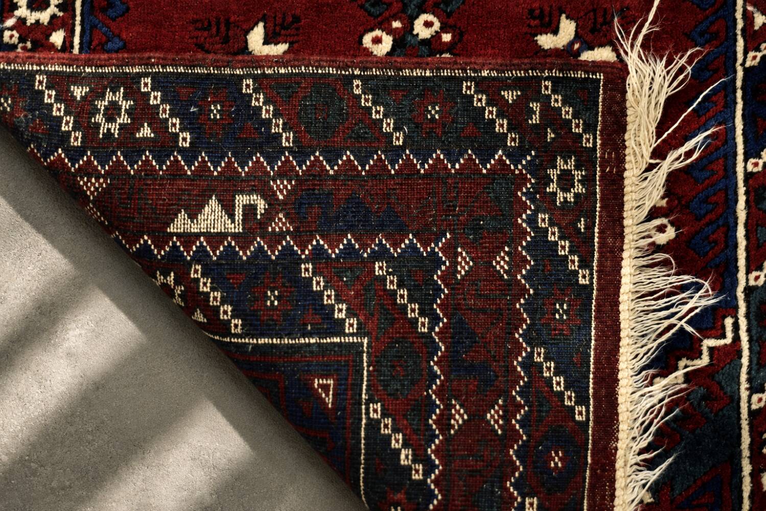 Vintage Red Hand-Woven Oriental Afghan Rug, 1970s
