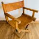 Fauteuil pliant bois et cuir