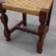 Set of 8 Brutalist Mid-Century Chairs in Wood and Wicker, Belgium ca. 1970
