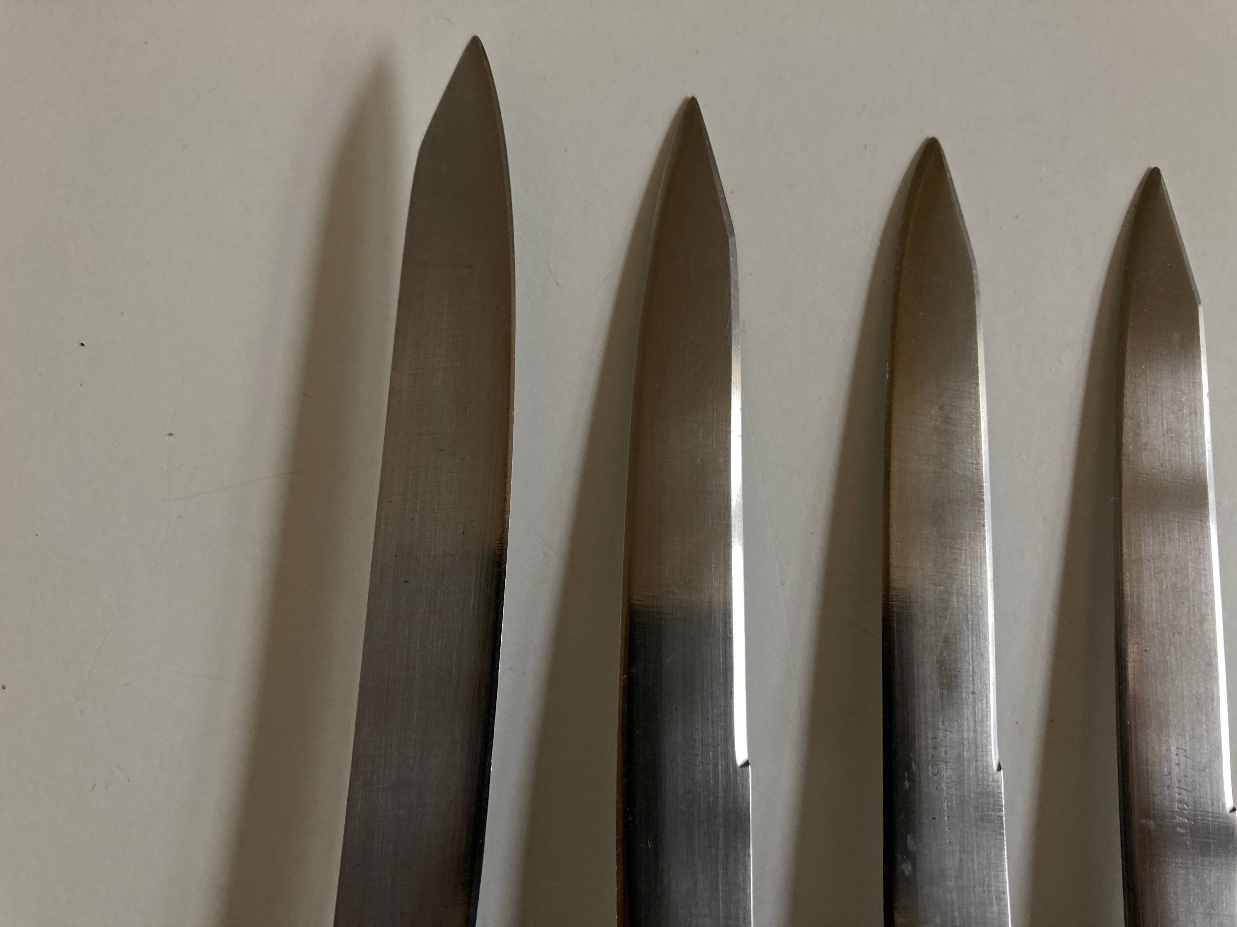 Set of 8 Scandinavian table knives 1960 wooden handle