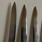 Set of 8 Scandinavian table knives 1960 wooden handle
