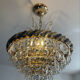 Lustre cascade de pampilles cristal et laiton