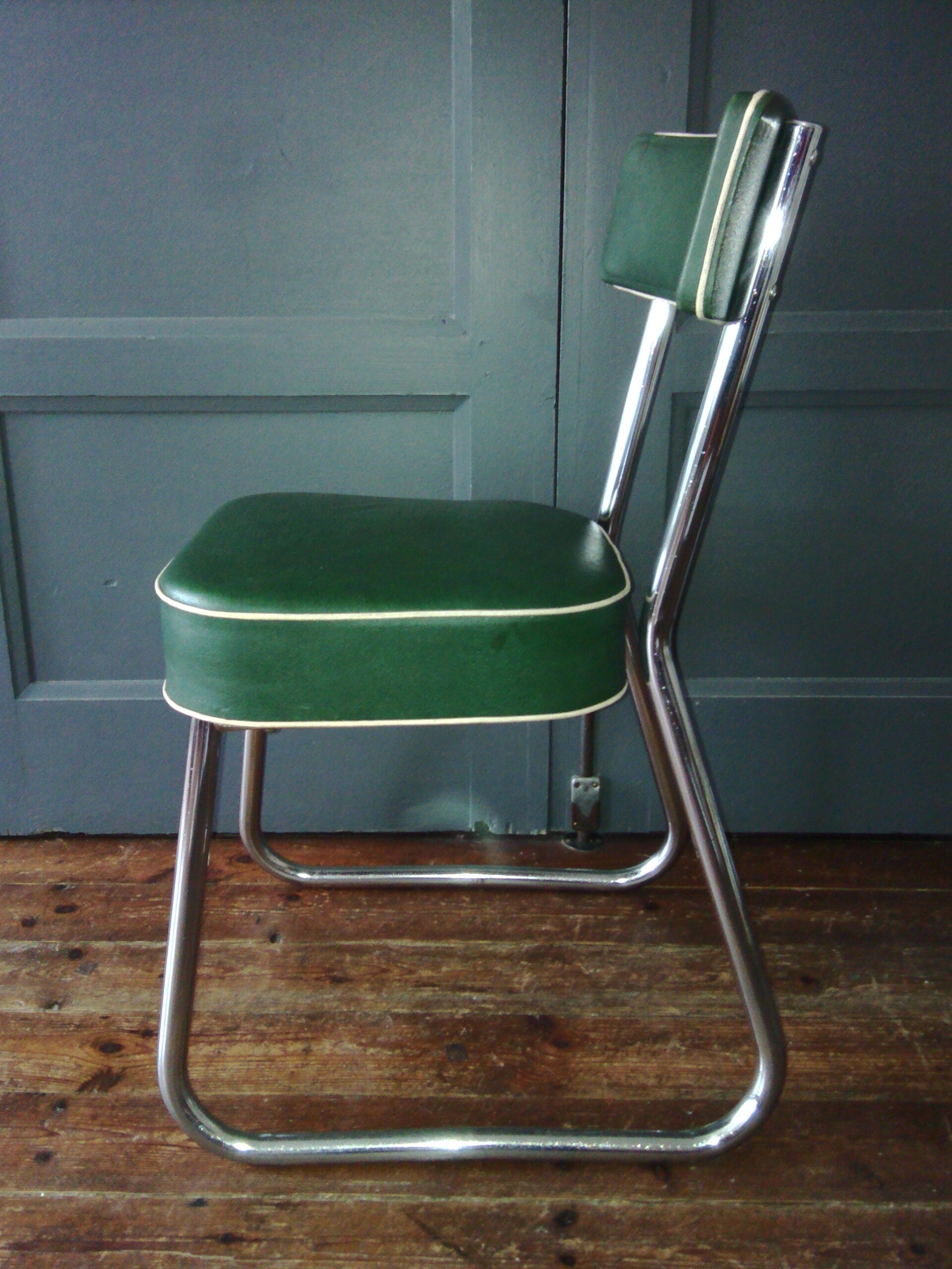 Vintage industrial sled desk