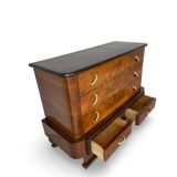 Commode italienne Art déco en ronce de noyer, années 1920