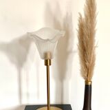 Table lamp made from an old glass lampshade, between art nouveau and art deco