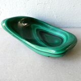 Trinket bowl free form in green malachite stone