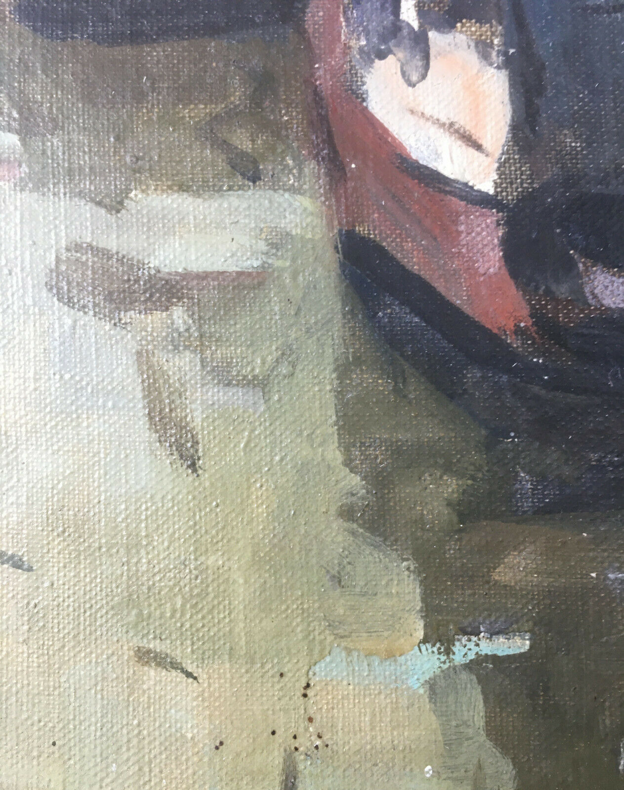 Painting Piet VOLCKAERT (1902-1973) HST Docked boats with urban marine crane