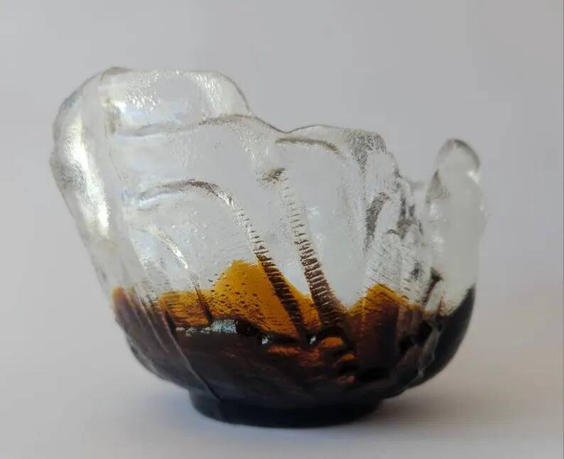 Midcentury Pertti Santalahti Glass Bowl, Humppila, Finland, 1960s